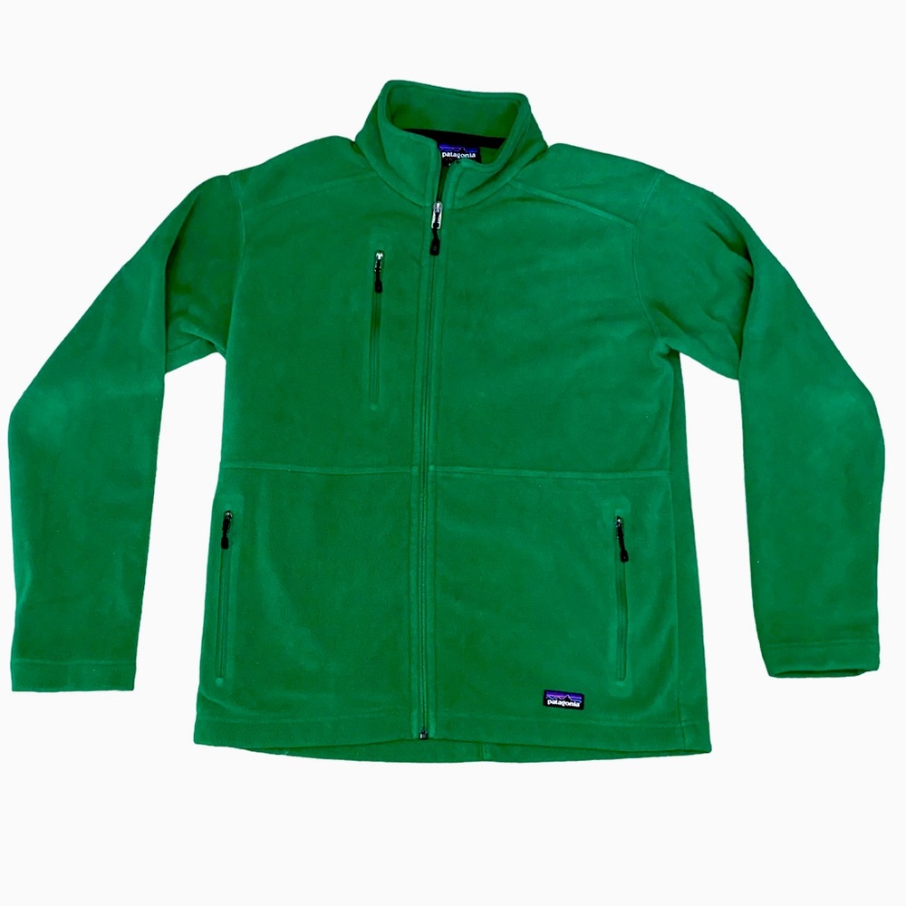 Patagonia Green Men’s Micro Synchilla Full Zip Fleece Jacket Size Small